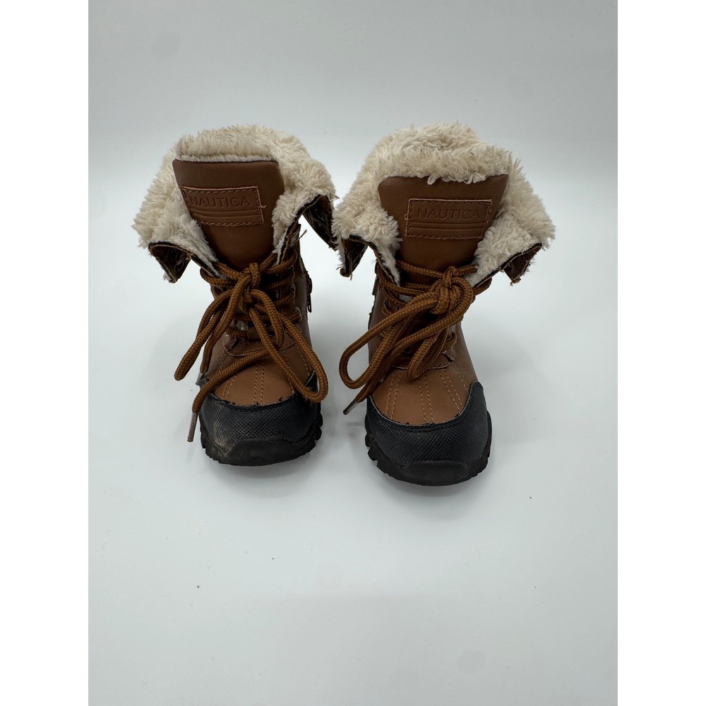 Nautica Toddler Boys Brown Faux Shearling Lined Winter Duck Boots Size 6